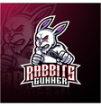 Rabbit esport mascot logo design Royalty Free Vector Image