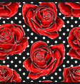 seamless pattern background with red outlined vector image vector image