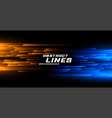 abstract speed motion lines in orange and blue vector image
