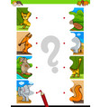 match jigsaw puzzles of cartoon wild animals vector image vector image