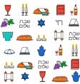 shabbat symbols seamless pattern vector image