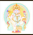 ganesh puja linear style icon vector image vector image