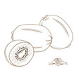 outline hand drawn kiwi flat style thin line vector image