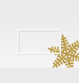 white frame over golden snowflake on light vector image vector image