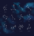 zodiac constellations set vector image