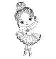 black and white ballerina girl for coloring vector image vector image