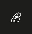 monogram letter b logo hand drawn style elegant vector image