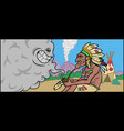 a native american shaman talking with smoke vector image vector image