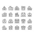 house simple black line icons set vector image
