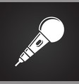microphone icon on black background for graphic vector image