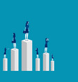 business team and partner standing on charts vector image vector image