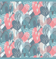 seamless pattern with hand drawn hearts vector image vector image