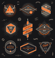 set of hipster trendy emblems labels and sign vector image vector image