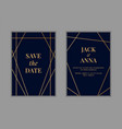 wedding card with gold border geometric frames vector image vector image