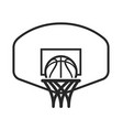 basketball logo with backboard simple line art vector image vector image