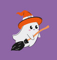 ghost with broom vector image vector image