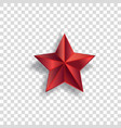 Red star symbol with realistic shadow and pointed Vector Image