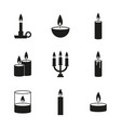 set candles icons vector image