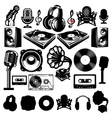 set of retro template for karaoke disco party vector image