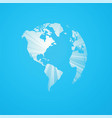blue striped world map america vector image