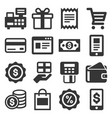 shopping icons set on white background vector image vector image