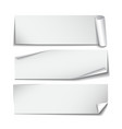 set of rectangular paper stickers on white vector image