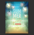 summer disco party poster with tropic leaves vector image