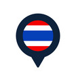 thailand flag and map pointer icon national vector image