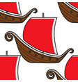 norway ancient ship vikings vessel seamless vector image
