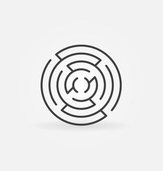 Round maze line icon Royalty Free Vector Image