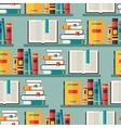 seamless pattern with books on bookshelves in flat vector image
