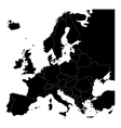 black blank map of europe vector image