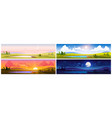 cartoon nature landscape day time set backgrounds vector image