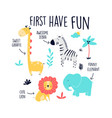 hand drawing family animals vector image