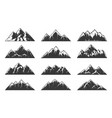 mountain chain snowy peaks rocky hills vector image