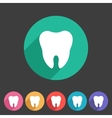 tooth icon flat web sign symbol logo label vector image
