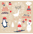 set of christmas graphic elements vector image vector image
