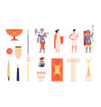 ancient rome elements people and weapons vector image vector image
