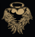 graphic detailed hart angel or bird wings vintage vector image