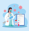 medical vaccine research coronavirus doctors vector image