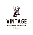 vintage rustic deer hunter logo design vector image vector image