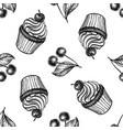 cherry cupcake seamless pattern vector image vector image