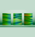 green smooth flowing dynamic wave set background vector image