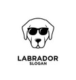 labrador retriever dog head used sunglasses logo vector image