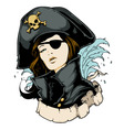 pirate girl vector image