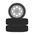 Realistic car wheels set Royalty Free Vector Image