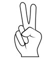 v sign hand gesture with two fingers raised vector image vector image