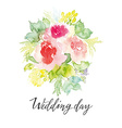 watercolor greeting card flowers vector image