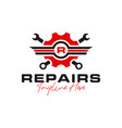 engine repair logo design vector image vector image