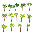 flat set palm trees vector image vector image